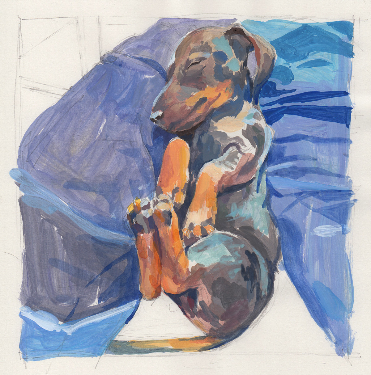 Gustav<br />gouache on paper<br />23,5 x 23,2 cm Gustav, gouache on paper, 23,5 x 23,2 cm