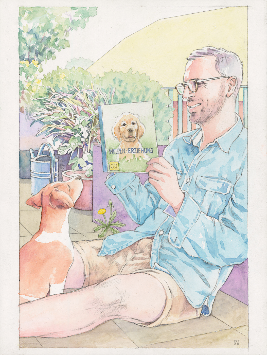 Yoshi & Jeroen<br />watercolour, pencil on paper<br />39,8 x 29,9 cm Yoshi & Jeroen, watercolour, pencil on paper, 39,8 x 29,9 cm