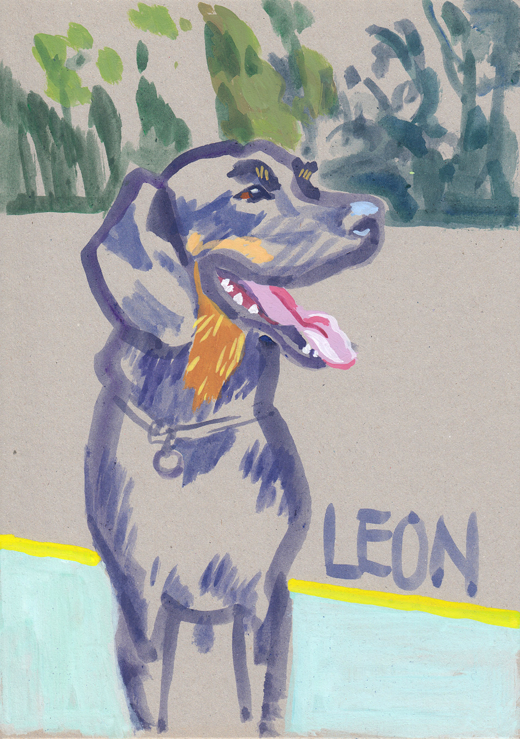 Leon / Adventure<br />acrylic on cardboard<br /> 29,7 x 20,8 cm Leon / Adventure, acrylic on cardboard, 29,7 x 20,8 cm