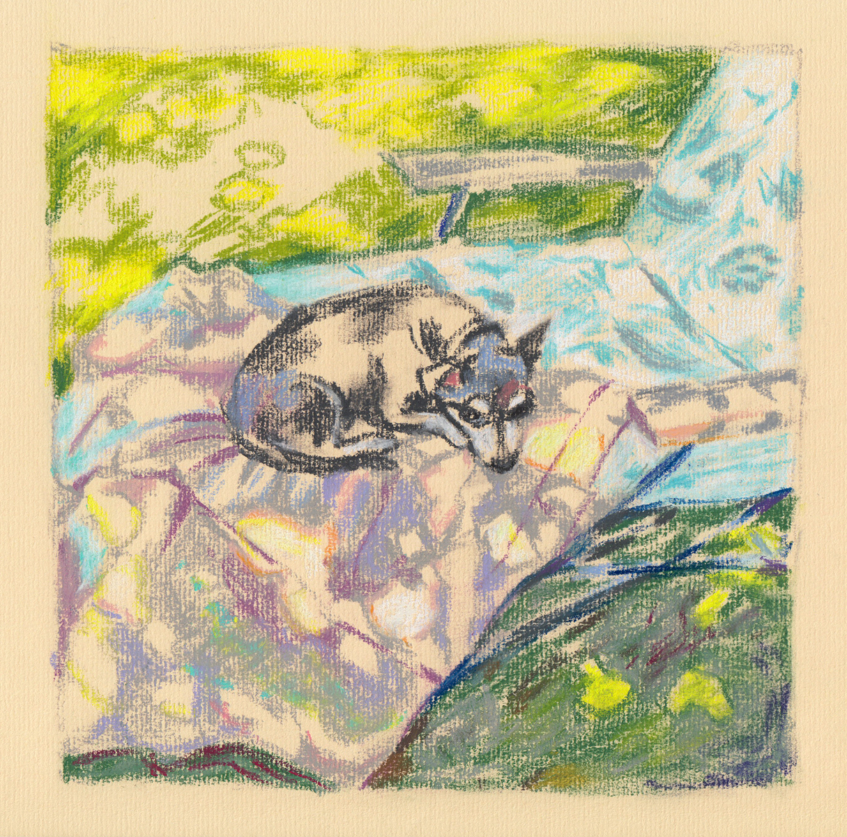 Violetta<br />pastel on paper<br /> 22,5 x 22,8 cm Violetta, pastel on paper, 22,5 x 22,8 cm